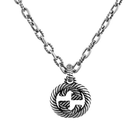 gucci interlocking g necklace gold|gucci interlocking g silver necklace.